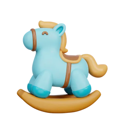 3 D Kids Toy Wooden Rocking Horse 3 D Rendering 3D Icon