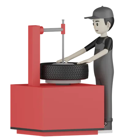 Roda de balanceamento mecânico  3D Illustration
