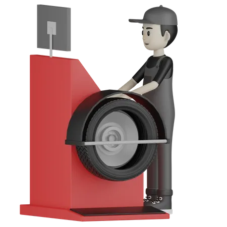 Roda de balanceamento mecânico  3D Illustration