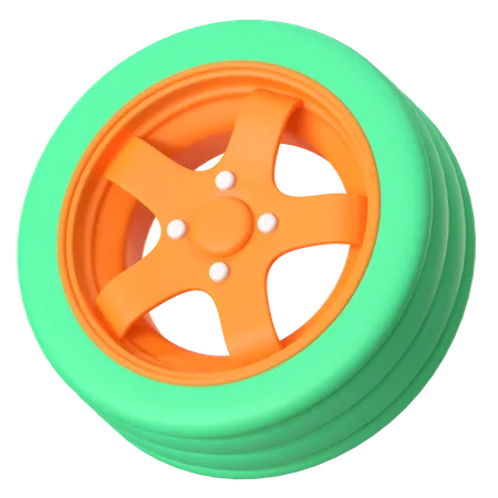 Roda de carro  3D Icon