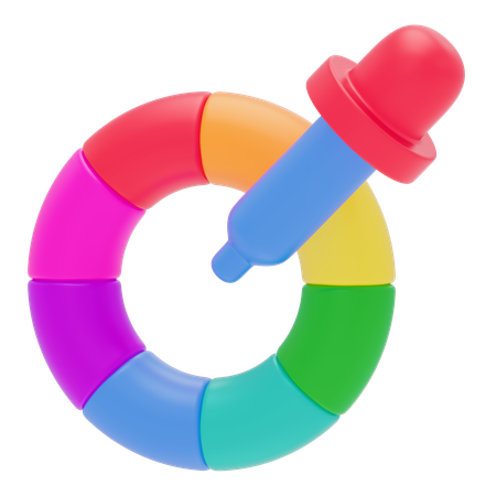 Roda de cores + conta-gotas  3D Icon