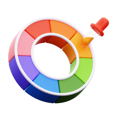 Roda de cores e seletor  3D Icon