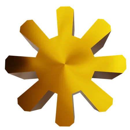 Roda dentada de ouro  3D Icon