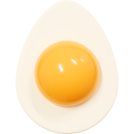Rodaja de huevo cocido  3D Icon
