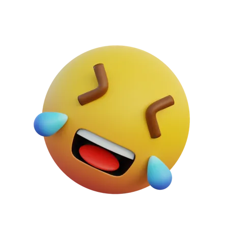 Rodando por el suelo riendo con lágrimas  3D Emoji