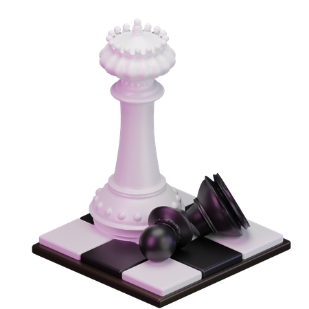 Le roi blanc tue le pion noir  3D Icon