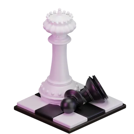 Le roi blanc tue le pion noir  3D Icon