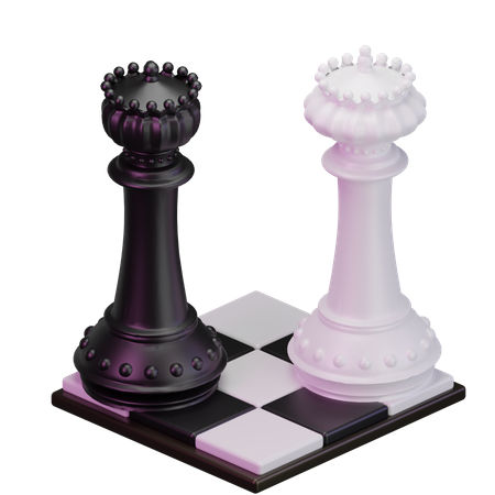 Roi noir contre roi blanc  3D Icon