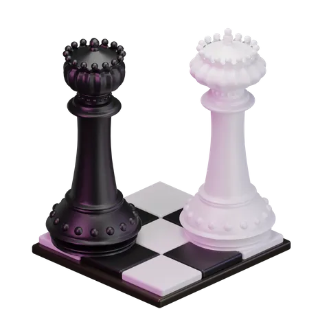 Roi noir contre roi blanc  3D Icon