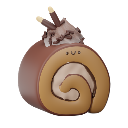 Rolinho de geléia de chocolate  3D Icon