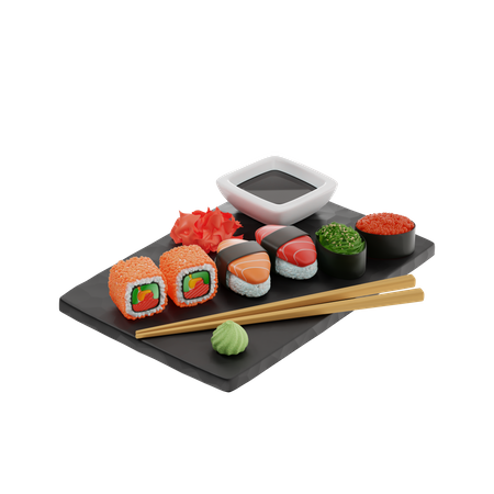 Rolos de sushi  3D Illustration