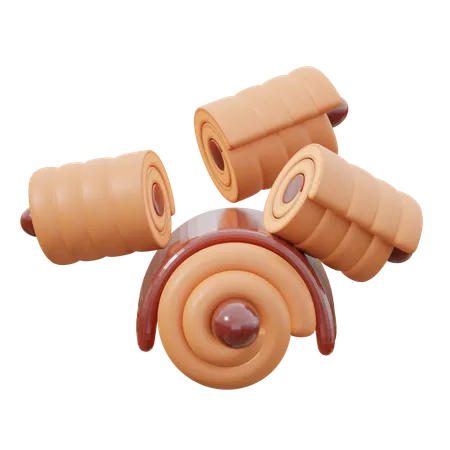 Roll Cake  3D Icon