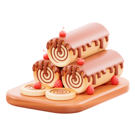 Roll Cake  3D Icon