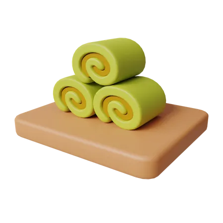 Roll Cake 3D Icon