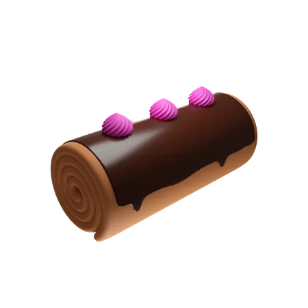 ROLL CAKE 3 D ILLUSTRATION ICON 3D Icon