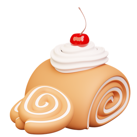 Roll Cake 3D Icon