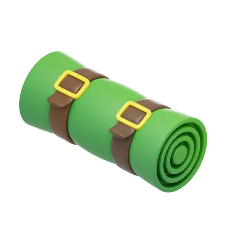 Rolled Green Carpet Mat  3D Icon