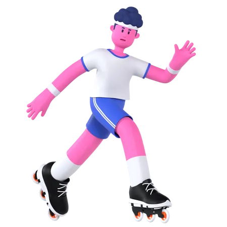 Roller Blade Player  3D Illustration