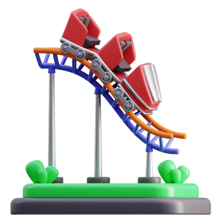 Roller Coaster  3D Icon