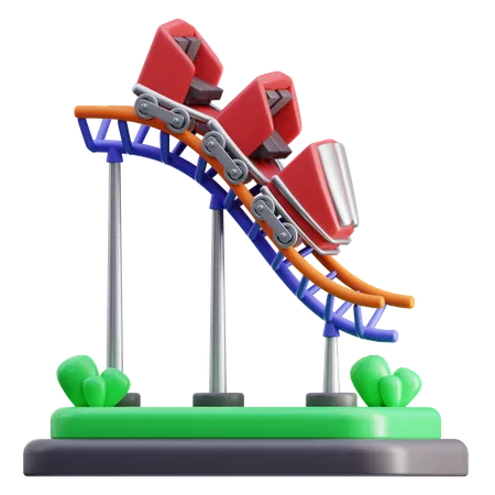 Roller Coaster  3D Icon