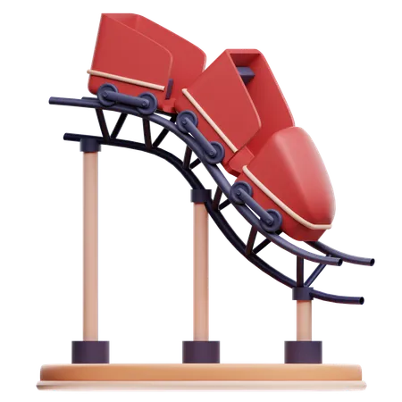 Roller Coaster  3D Icon