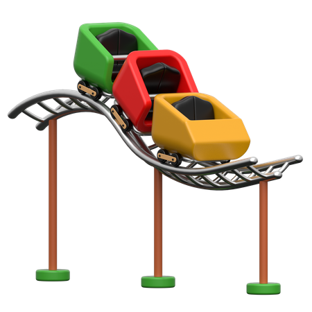 Roller Coaster  3D Icon