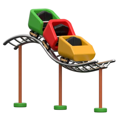 Roller Coaster  3D Icon