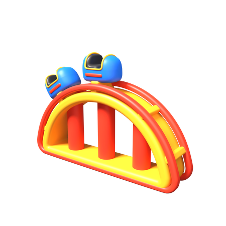 Roller Coaster  3D Icon