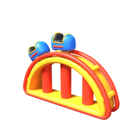 Roller Coaster  3D Icon