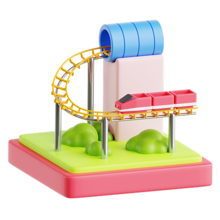 Roller Coaster  3D Icon