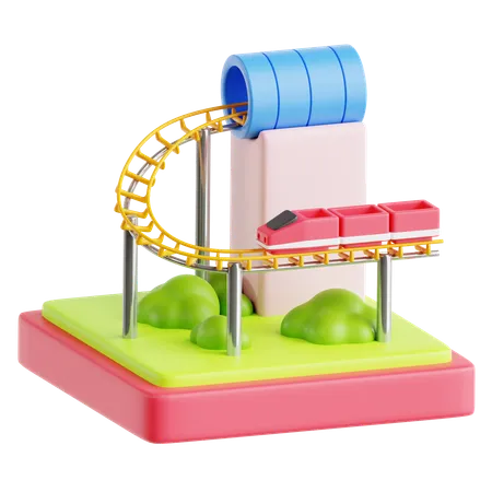 Roller Coaster  3D Icon