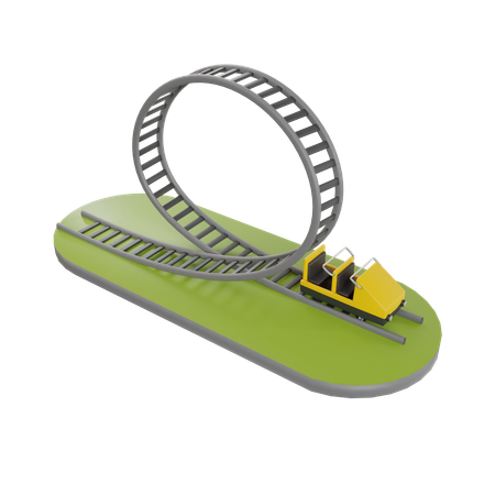 Roller Coaster  3D Icon