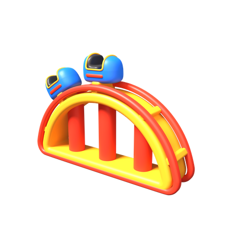 Roller Coaster 3D Icon