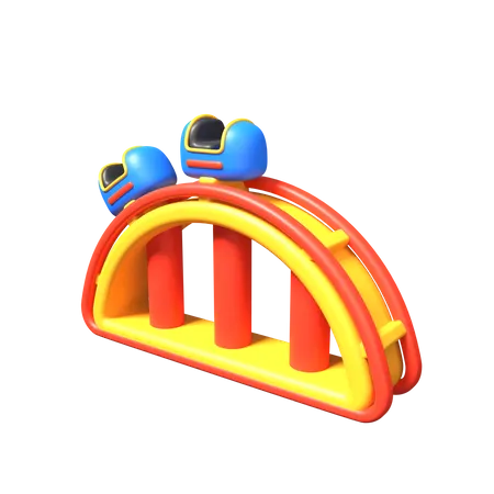 Roller Coaster 3D Icon