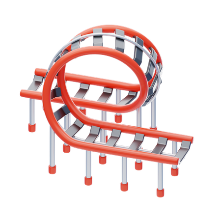 Roller Coaster Track  3D Icon