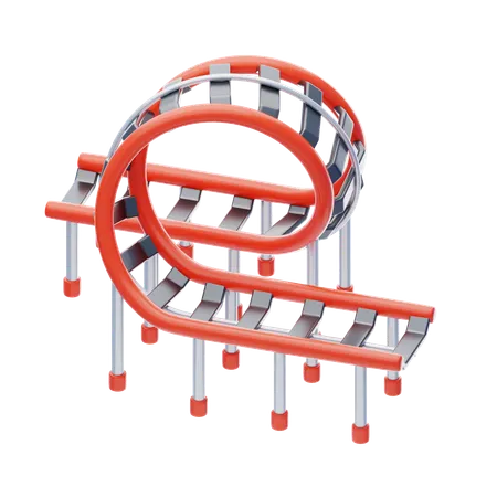 Roller Coaster Track  3D Icon