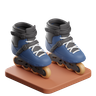 3d roller skating logo