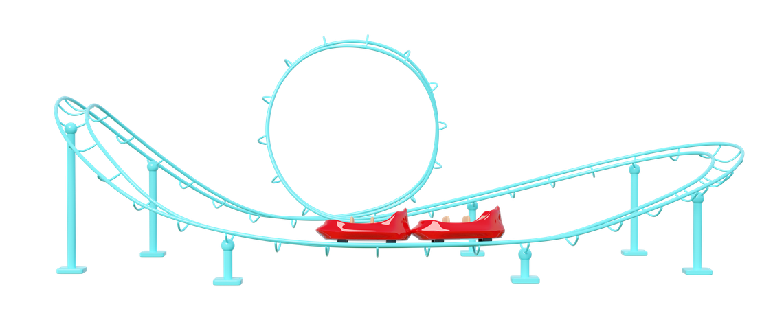 Rollercoaster  3D Icon