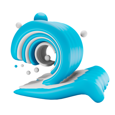 Rolling waves  3D Illustration