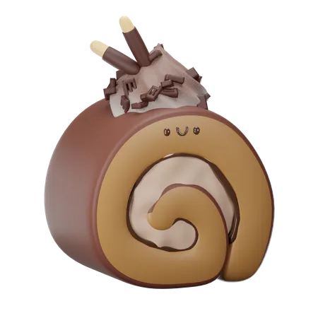 Rollo de mermelada de chocolate  3D Icon