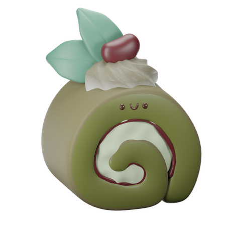 Rollo de mermelada de té verde  3D Icon