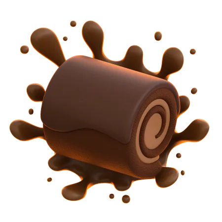 Rollo de pastel de chocolate  3D Icon