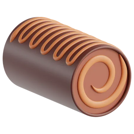 Rollo de pastel de chocolate  3D Icon