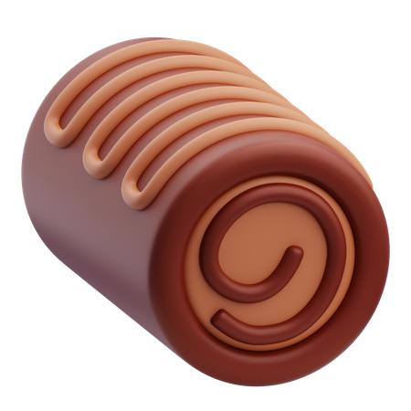 Rollo de pastel de chocolate  3D Icon