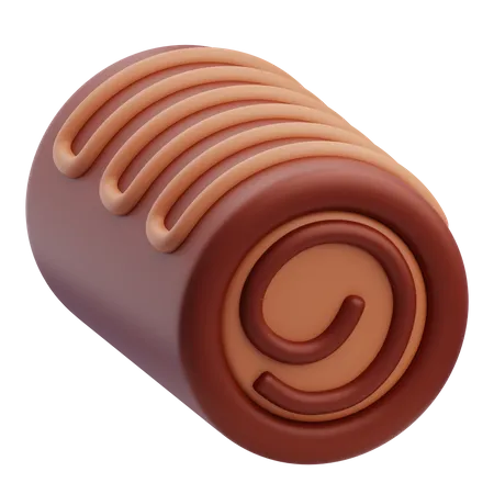 Rollo de pastel de chocolate  3D Icon