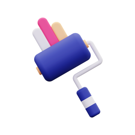 Rollo de pintura  3D Icon