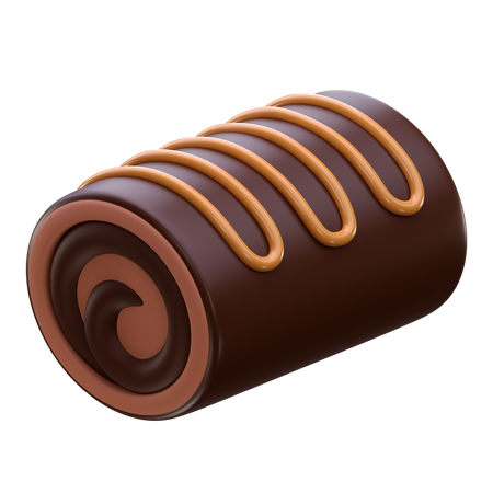 Rolo de bolo de chocolate  3D Icon