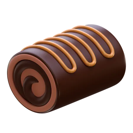 Rolo de bolo de chocolate  3D Icon