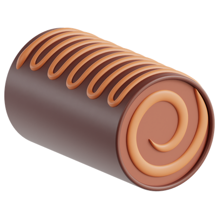 Rolo de bolo de chocolate  3D Icon