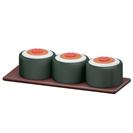 Rolo de sushi  3D Illustration